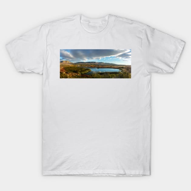 Nimez Lagoon at golden hour T-Shirt by FollowHedgehog